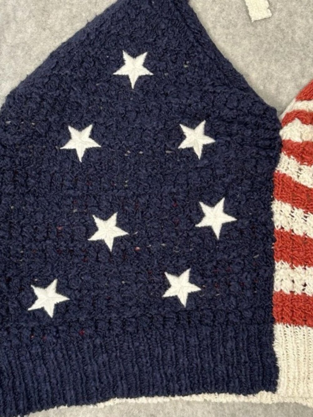 American Eagle Crochet American Flag Crop Halter Top Women’s XS Boho Festival - Picture 8 of 15